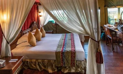 Kirawira-Serena-Camp-double-room-king-bed-with-mosquito