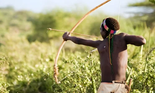 hadzabe man hunting